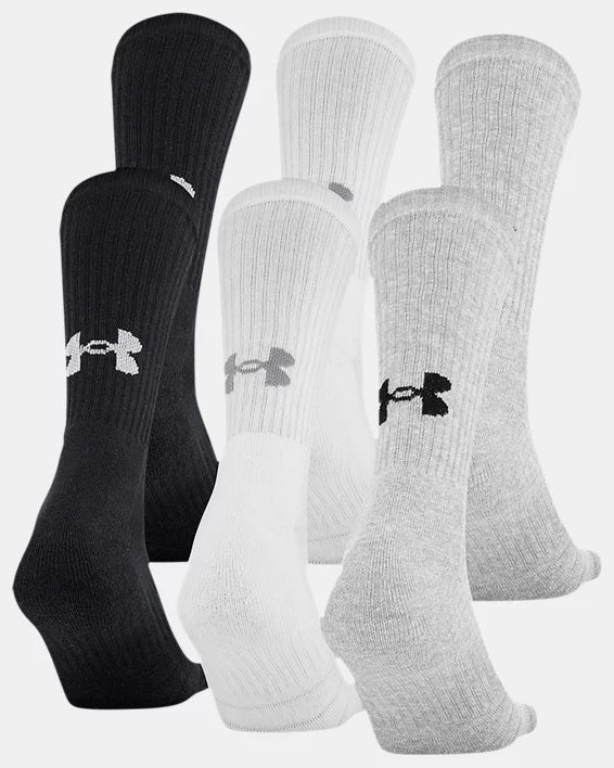 Under Armour Kids' UA Training Cotton Crew 6-Pack Socks 1346790 - Clothing & Accessories